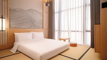 Free minibar, in-room safe, blackout curtains, soundproofing