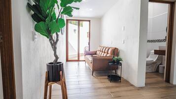 Casa de lujo, vista al jardín | Área de sala de estar | Televisión