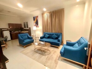 42-inch TV with satellite channels, heated floors