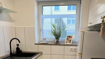 Kühlschrank, Mikrowelle, Herdplatte, Geschirrspüler