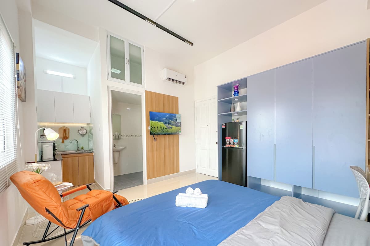Departamento junior, vista a la ciudad | 1 habitación, espacio para trabajar con laptop y wifi gratis