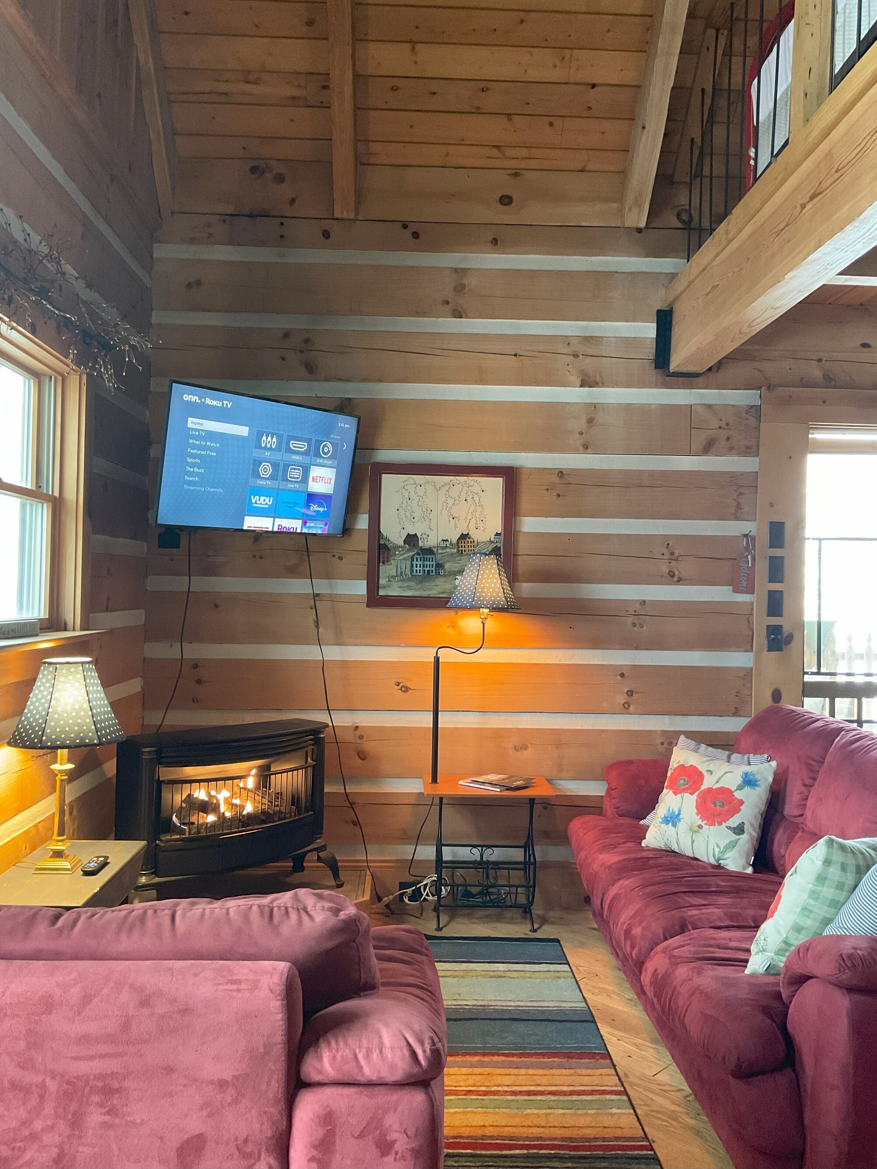 Télévision, cheminée, livres