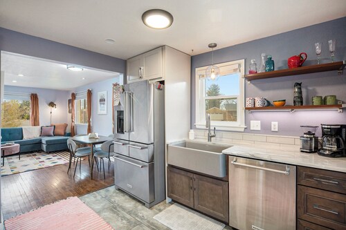 Funky Home with Hot Tub, Backyard, Fire Pit
