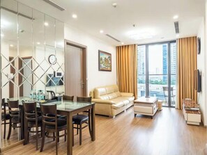 Family Apartment, City View | 2 bedrooms, desk, laptop workspace, blackout curtains - VinHomes Skylake Apartment My Dinh Nam Tu Liem (Hanoi)