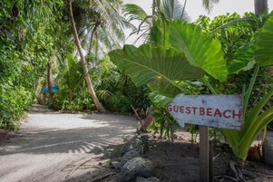 Private beach nearby, white sand