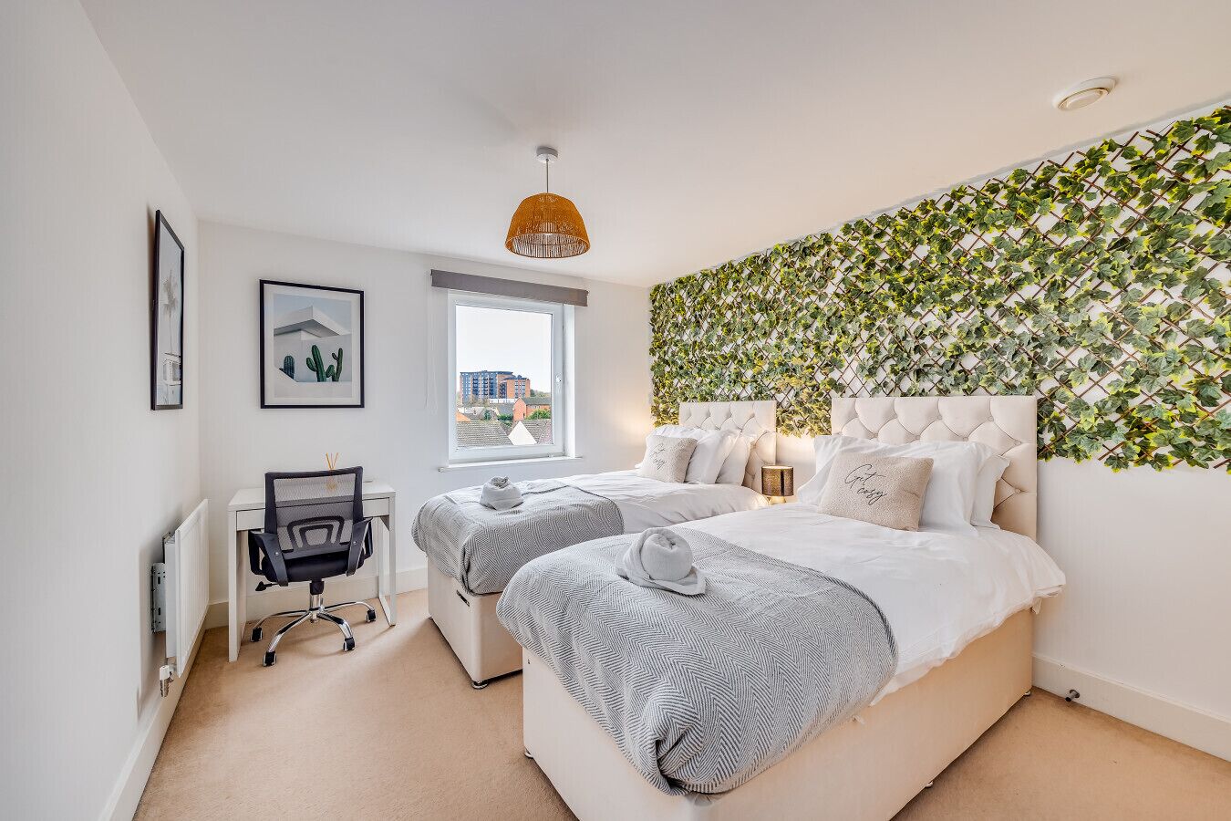 The master bedroom has a comfortable zip link bed configured as two single beds by default or can be zipped together upon request.