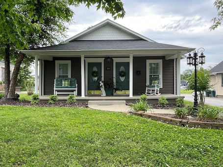 Exterior. Guitars & Harmony II in Historic Greenville with WiFi & beautiful outdoor space