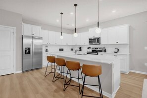 Microwave, dishwasher, high chair
