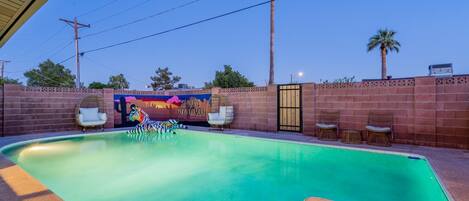 Udendørs pool, opvarmet pool