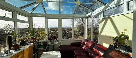 TV connectée, cheminée, livres, médiathèque