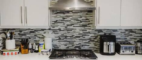 Microwave, oven, stovetop, dishwasher