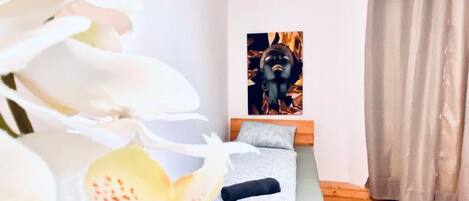 1 soveværelse, sengetøj