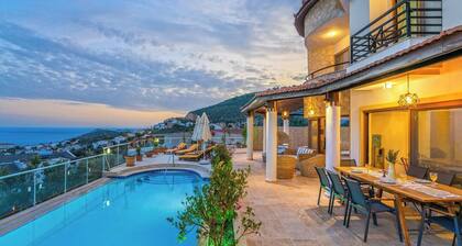Villa in Kalkan, Panoramic Mediterranean Sea View, Sleeps 9