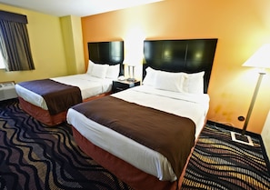 Family Studio Suite, Non Smoking (3 Queen Beds) | Desk, laptop workspace, iron/ironing board - Rock Island Inn & Suites Streator IL (Streator)