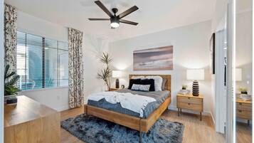 Individually decorated, individually furnished, iron/ironing board