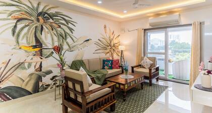 3-bedroom apartment in peaceful Udaipur with AC, WiFi Free,Parking and Breakfast