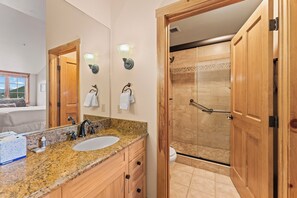 Hair dryer, towels, soap, shampoo - Condo w/ Cozy Gas Fireplace and Private Balcony w/ Mountain Views! (Keystone)