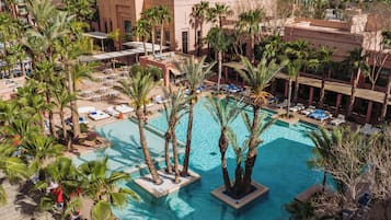 Indoor pool, 2 outdoor pools, pool umbrellas, pool loungers