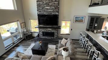 Smart TV, fireplace, printers