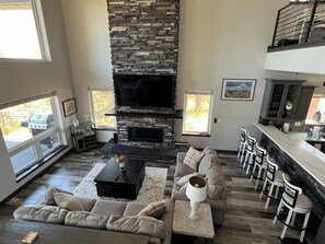 Smart TV, fireplace, printers