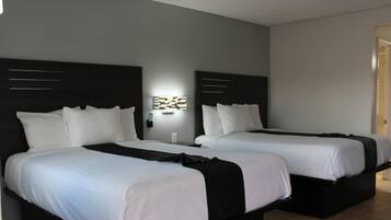Standard Room, 2 Queen Beds, Non Smoking | Desk, laptop workspace, free WiFi, bed sheets
