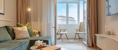 Comfort-Apartment, 1 Queen-Bett und Schlafsofa, Nichtraucher, Balkon | Balkon
