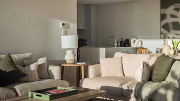 Smart TV, books, music library, stereo