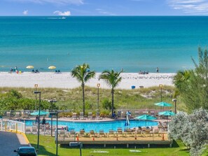Outdoor pool, a heated pool - Updated Oceanview Suite-SunsetVistas 405N Beachfront Treasure Island Gulf Resort (Treasure Island)