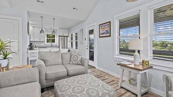 Smart TV, DVD player, books, video library