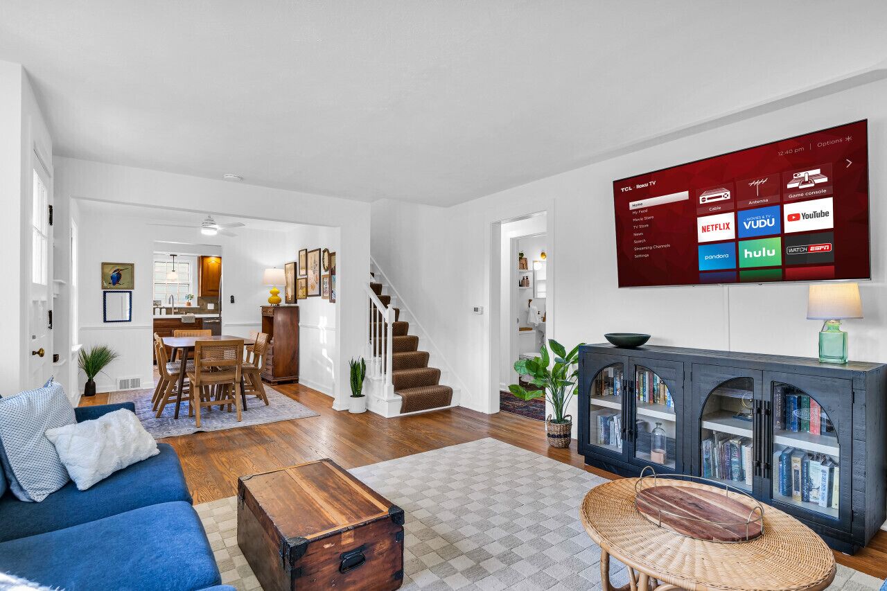 Smart TV, foosball, books