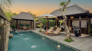 Luxury Villa, 1 Bedroom, Private Pool | Premium bedding, pillow-top beds, minibar, desk