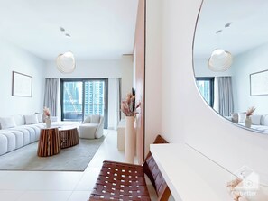 Apartment (4 Bedrooms) | Living room - Exclusive Burj Crown 4b Balcony Burj Khalifa View (Dubai)