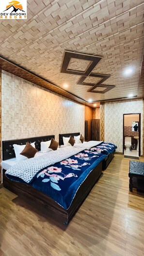 Deluxe Quadruple Room, Balcony, Valley View | Soundproofing, iron/ironing board, free WiFi, bed sheets - Dev Bhoomi Resort (Tehri)