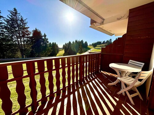 Studio skis aux pieds avec balcon ensoleillé - Animaux admis, parking inclus