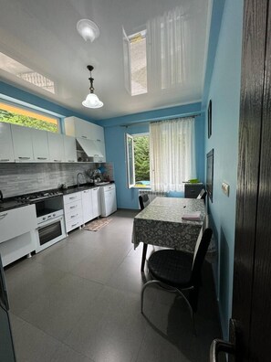 Deluxe Apartment, Balcony, Mountain View | Private kitchen