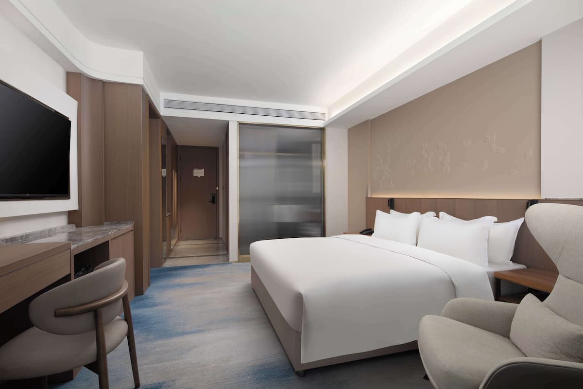 In-room safe, desk, laptop workspace, blackout drapes