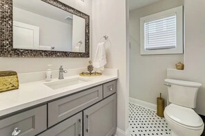 Shower, towels, soap, shampoo