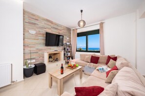 Televisión y chimenea 