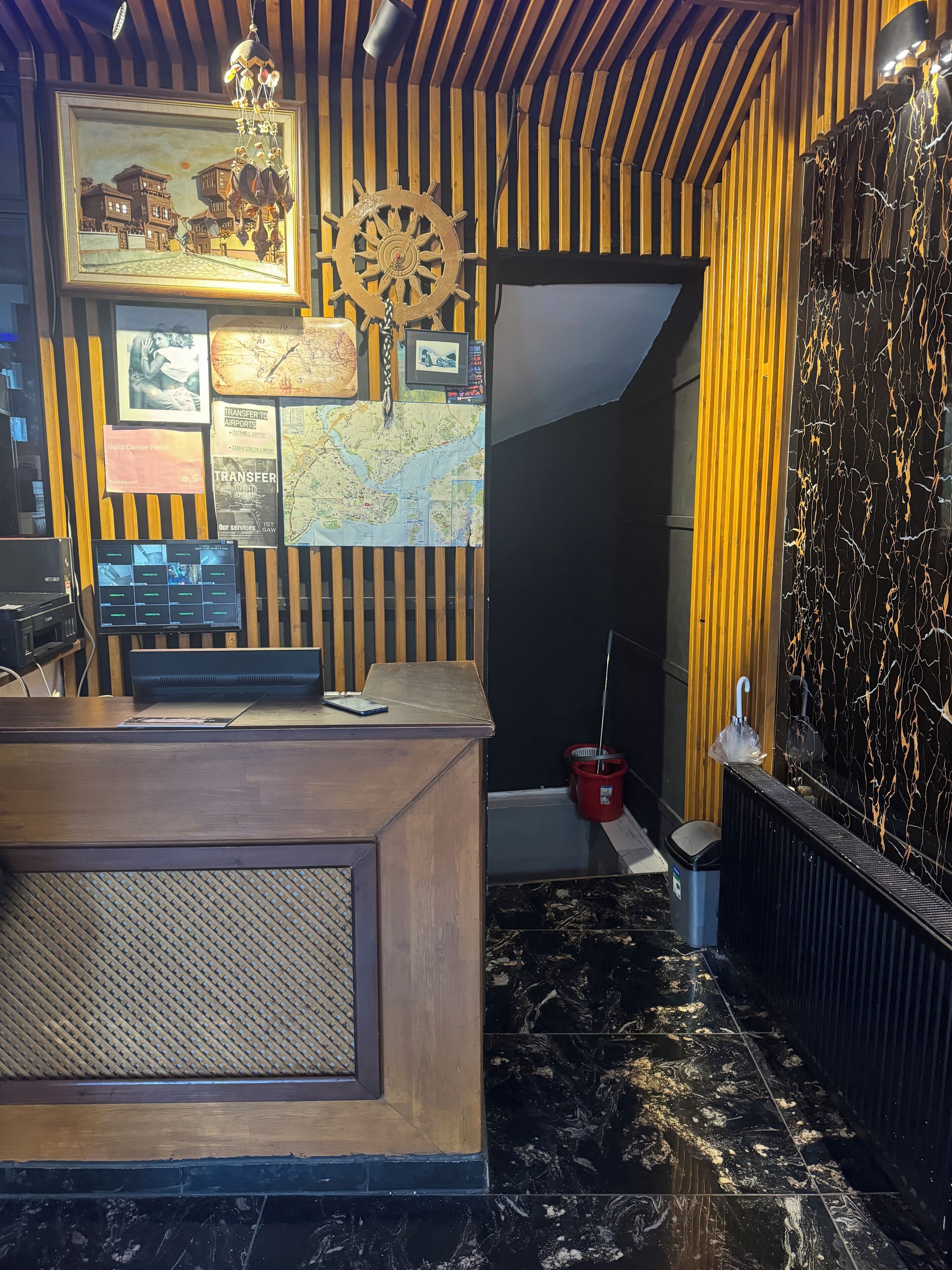 32-inch flat-screen TV with satellite channels, fireplace