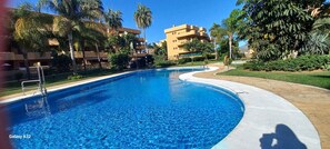 Outdoor pool - Walking Distance to everything in La Cala De Mijas with AC, WiFi,  (La Cala De Mijas)