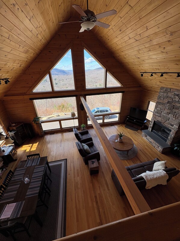 Fireplace, table football