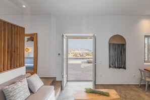 Living area - Villa Almi in Mykonos. Majestic, unforgettable, memories that will last forever. (Mykonos)