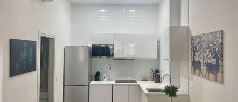 Fridge, microwave, stovetop, dishwasher