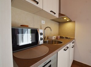 Réfrigérateur, micro-ondes, plaque de cuisson, lave-vaisselle