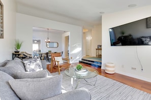 TV, fireplace, video games, books