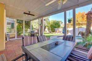 Outdoor dining - Las Vegas Area Home w/ Game Room, 10 Mi to Strip! (Henderson)