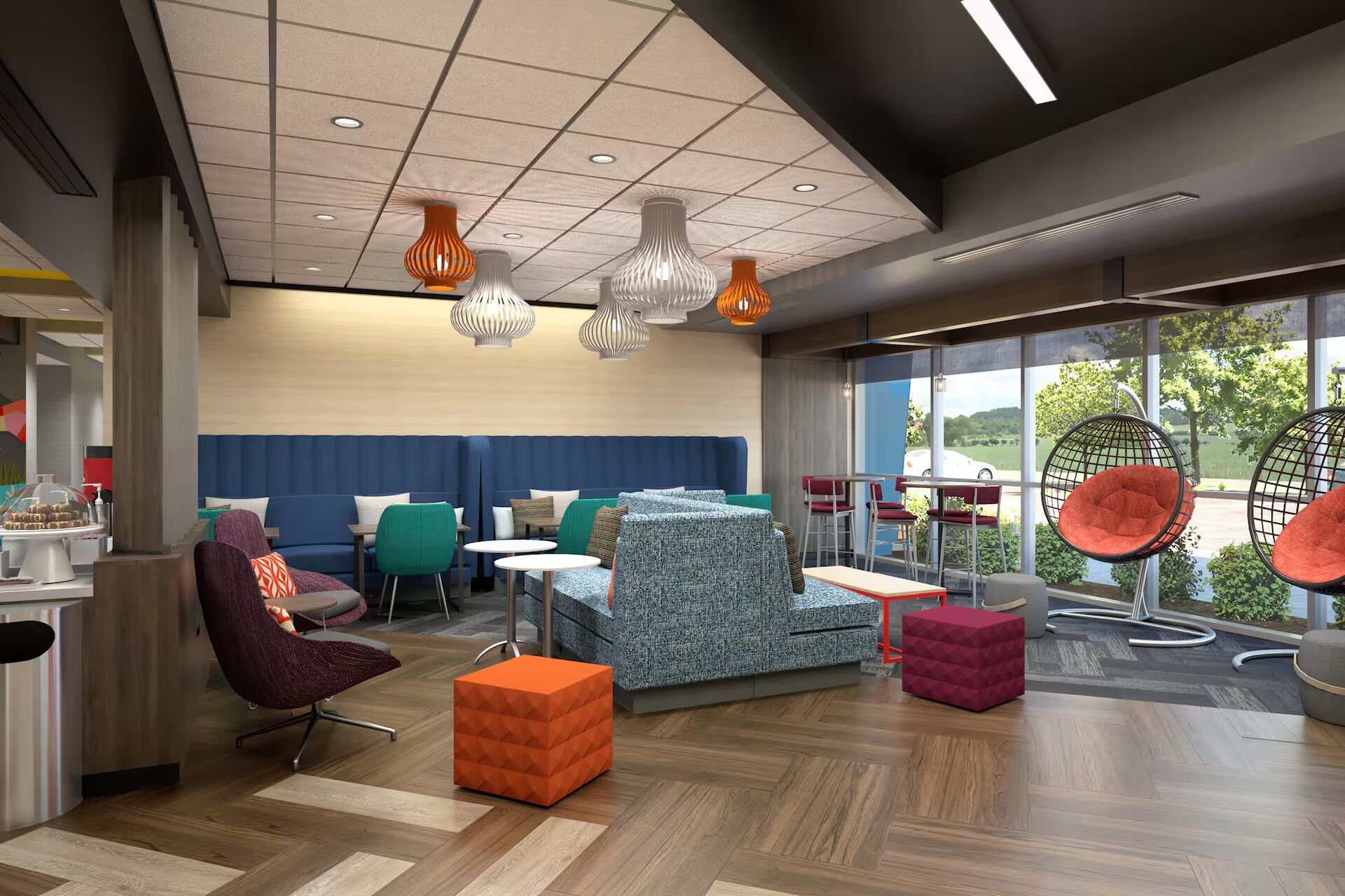 Área de estar no saguão