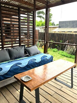 Terrace/patio - Charming studio OLAS with WiFi and AC in welcoming La Pedrera (La Pedrera)