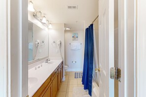 Hair dryer, towels - Oceanview condo with pool, private balcony & steps to beach (North Myrtle Beach)