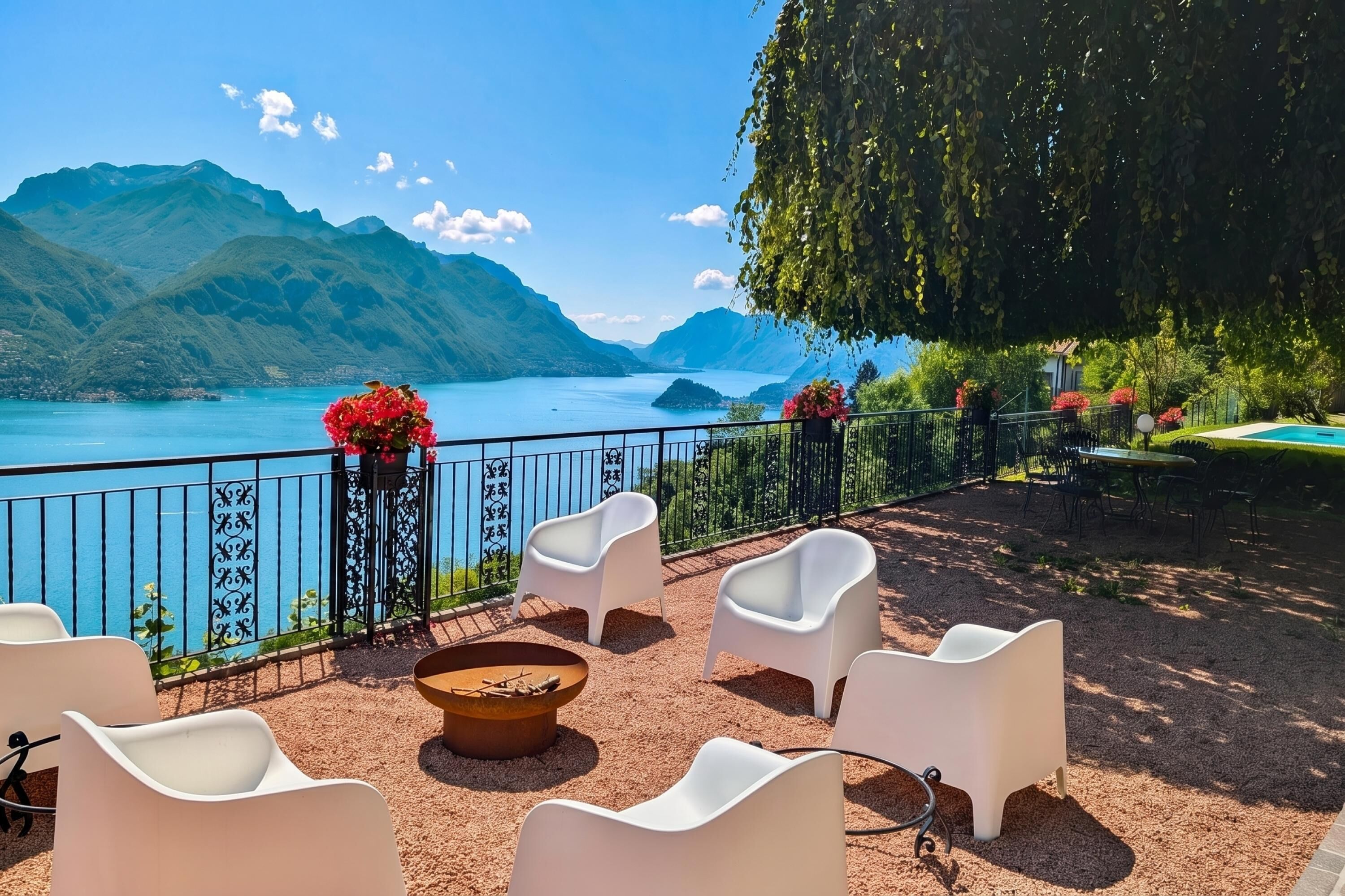 Family Villa, Multiple Bedrooms, Refrigerator & Microwave, Mountainside (Chalet Miralago) | Terrace/patio